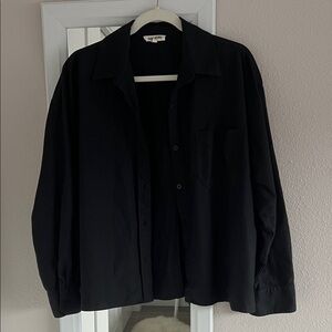 Djerf Avenue Breezy Women's button up shirt with slit in back.